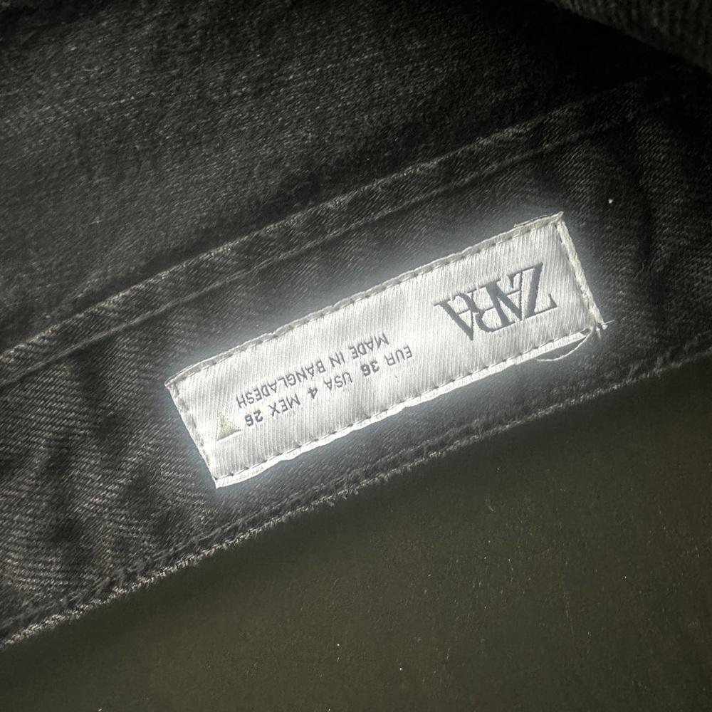 Zara Black Denim Jeans balloon wide leg high waist